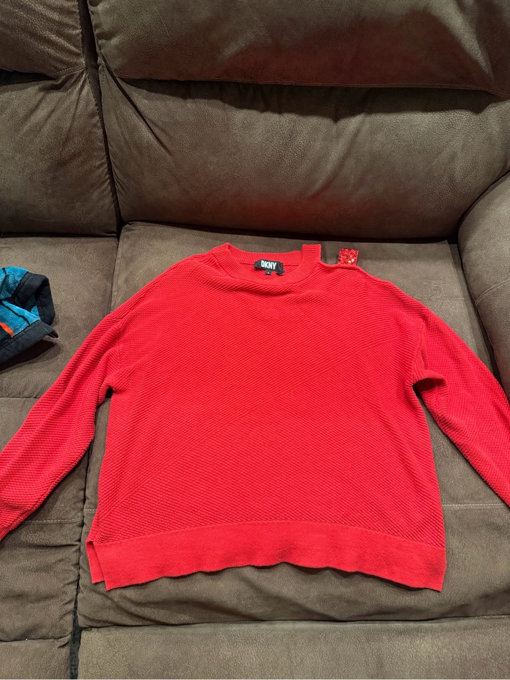 DKNY Men’s Bright Red Crewneck Sweater